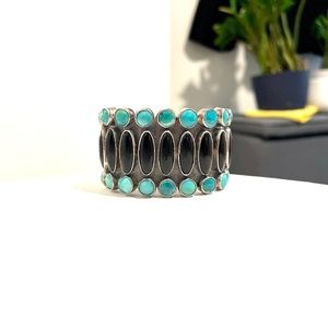 ONE OF A KIND TURQUOISE AND STERLING CUFF